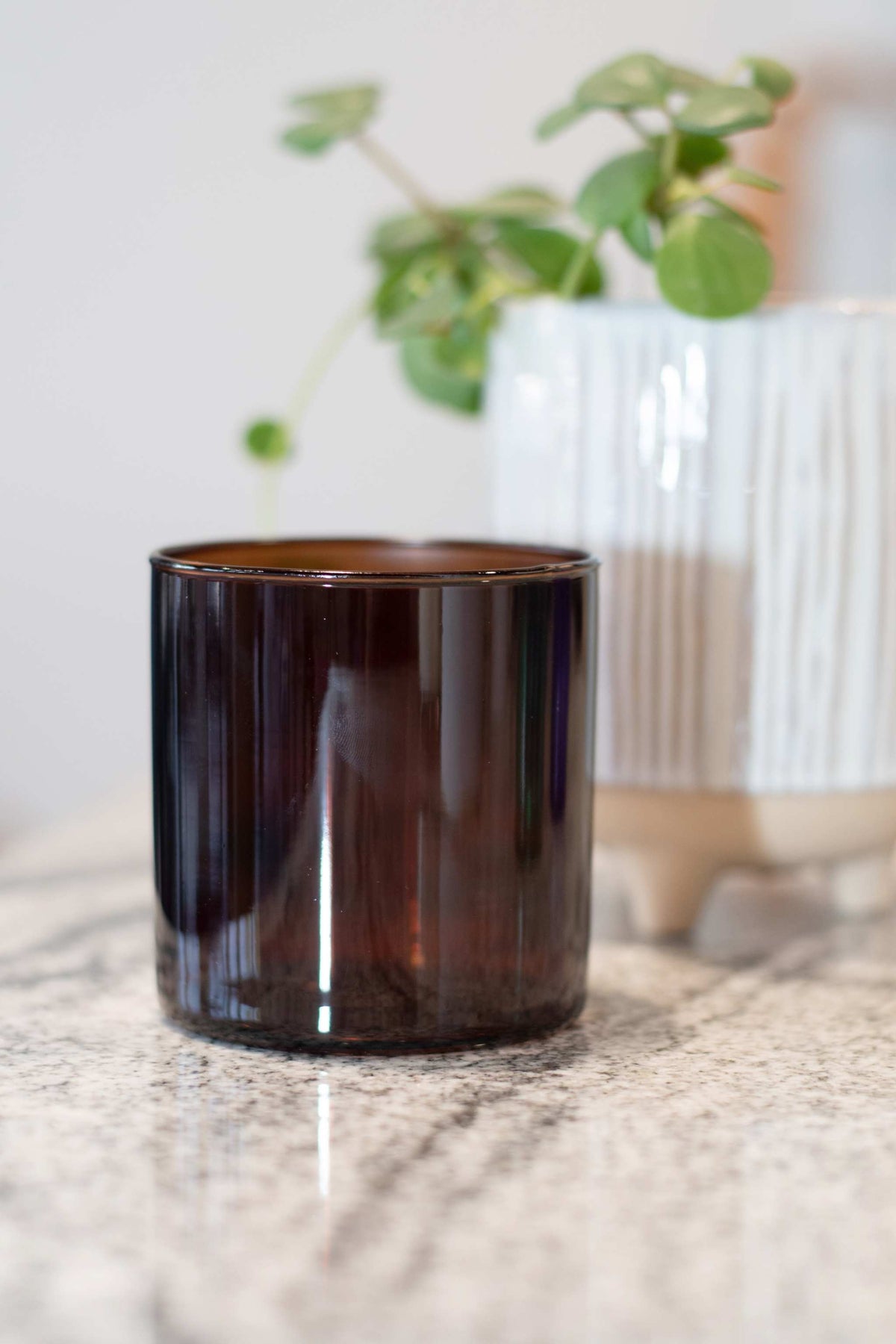 Frosted Amber Jar