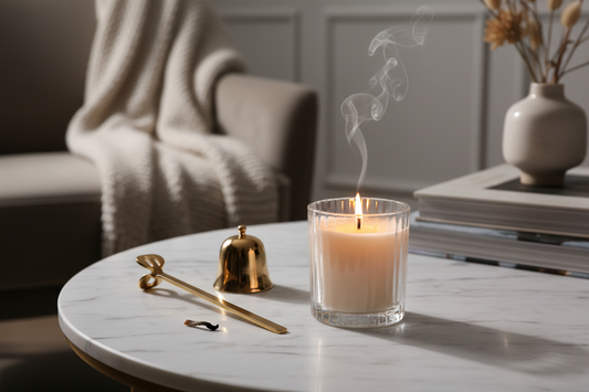 candle with smokeand wick snuffer 