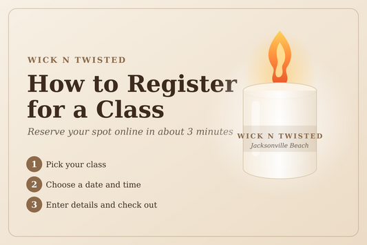How to Register for a Class at Wick N Twisted