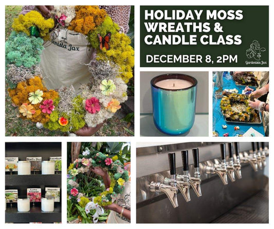 Custom Candle and Holiday Moss Wreaths Plant Class - December 8, 2024 at 2:00pm