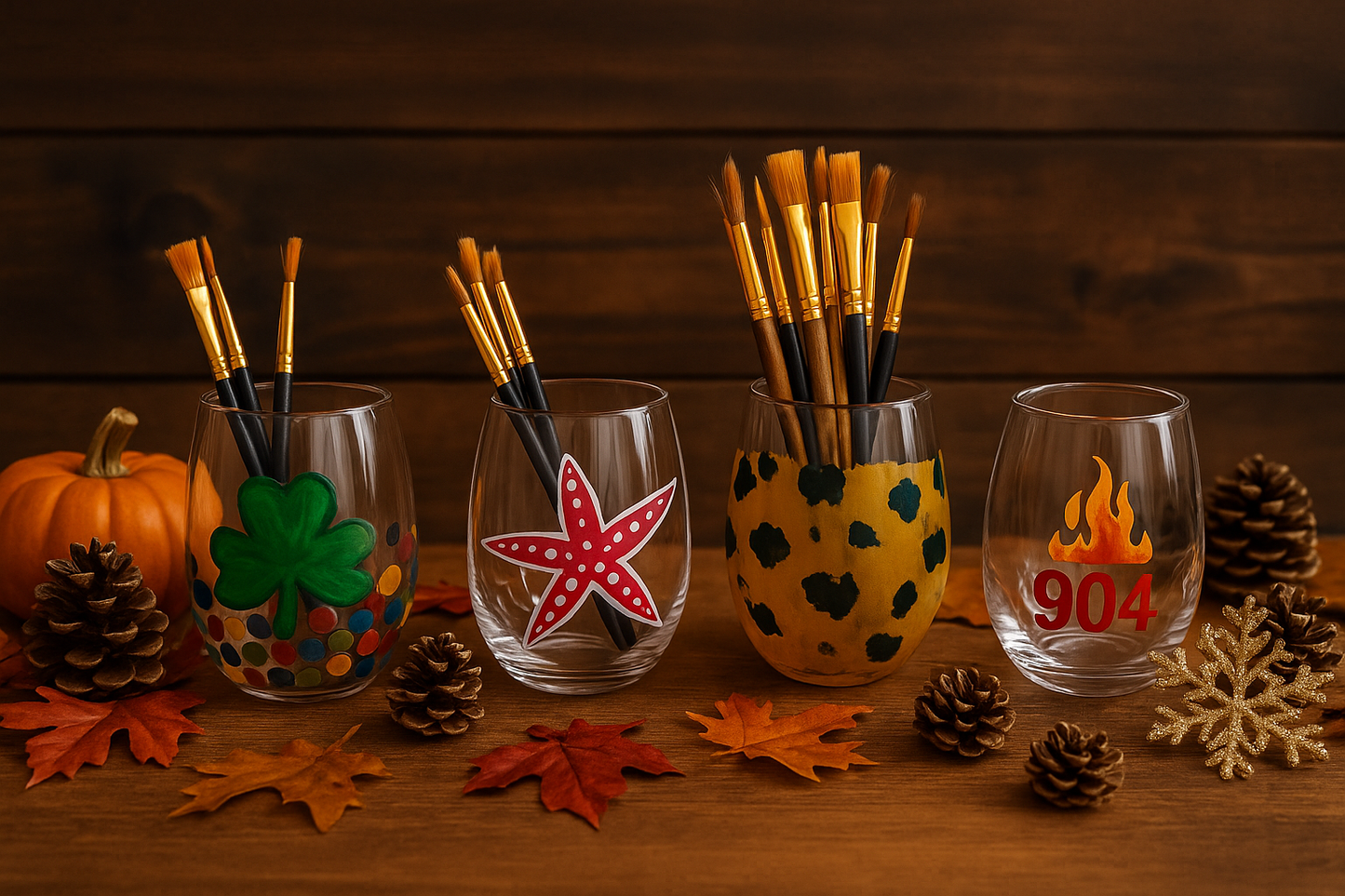 Custom Wine Glass & Candle Class - December 21, 2025 at 2:00pm