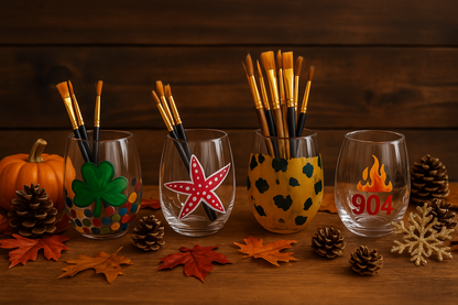 Custom Wine Glass & Candle Class - December 21, 2025 at 2:00pm