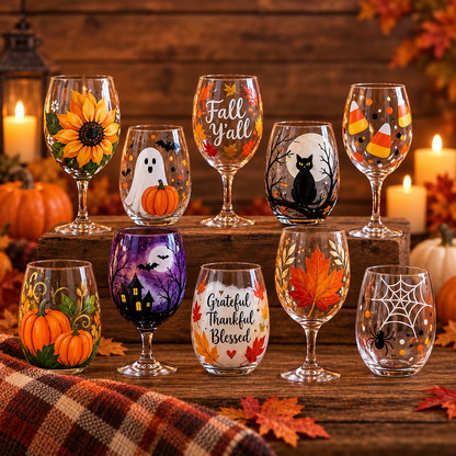 👻🍷 Spooky Sips: Wine Glass Painting + Candle Making 🕯️🎃 - Sunday, October 18 at 2:00pm