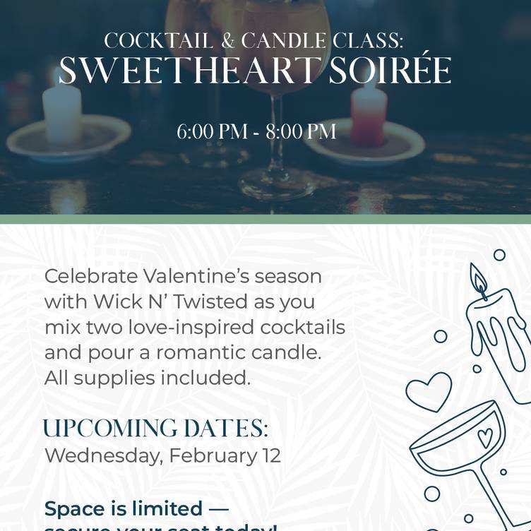 Cocktail & Candle Making Class - @ Sandbar Jax Bch - Thursday, February 12, 2026 6pm