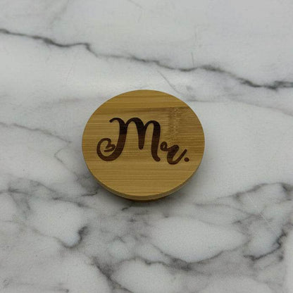 Mr. Engraved Bamboo Candle Lid