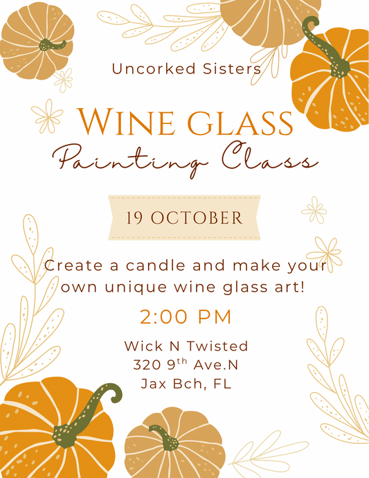 Custom Wine Glass & Candle Class - October 19, 2025 at 2:00pm